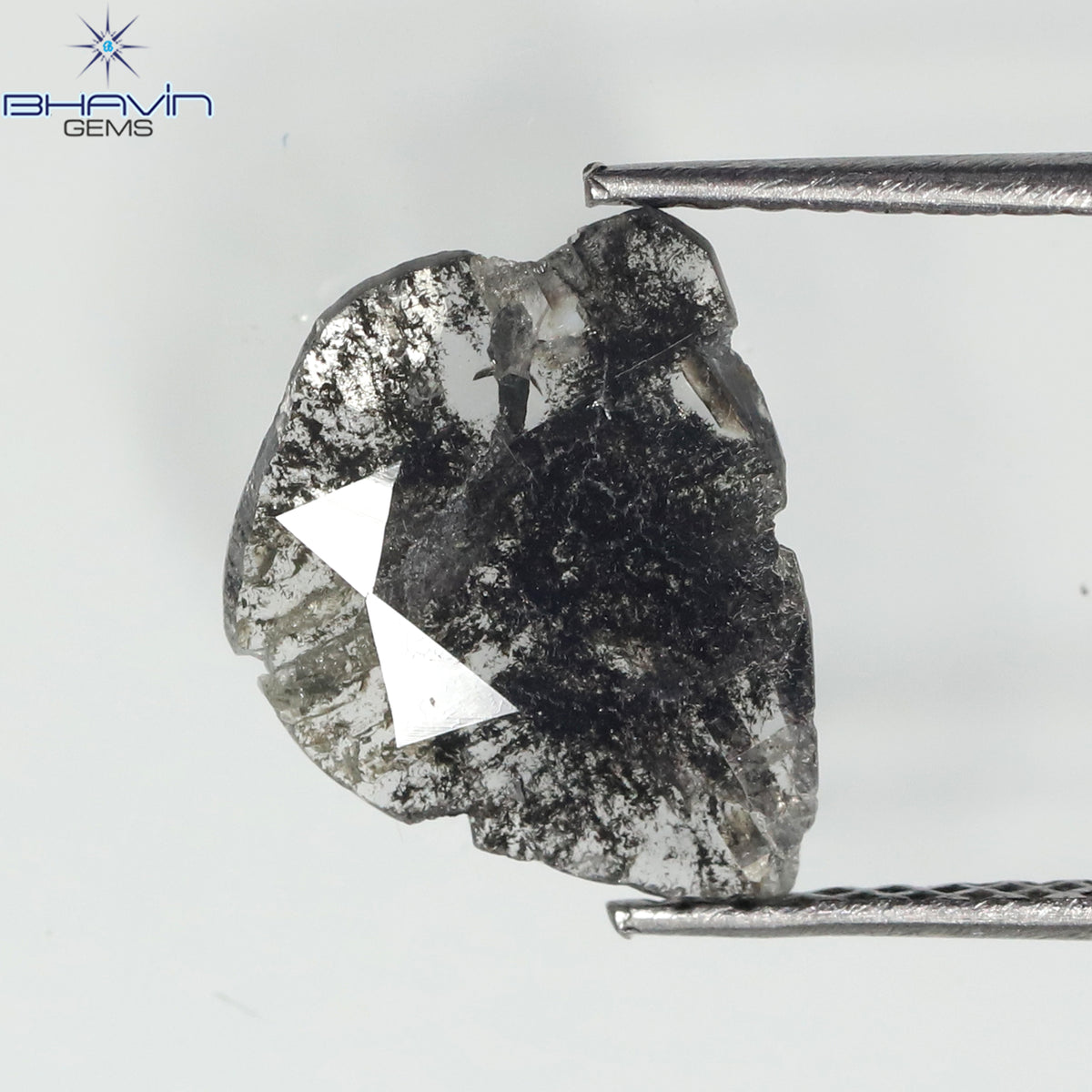 0.92 CT Slice Natural Diamond Salt And Papper Color Clarity I3 (10.80 MM)
