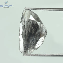 1.98 CT Slice Shape Natural Diamond Salt And Pepper Color I3 Clarity (14.50 MM)