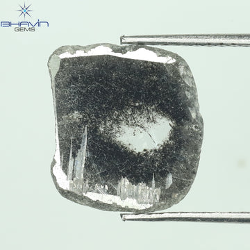 2.24 CT Slice Natural Diamond Salt And Pepper Color Clarity I3 (12.15 MM)