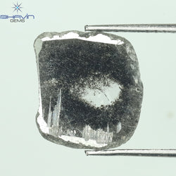 2.24 CT スライス シェイプ ナチュラル ダイヤモンド ソルト アンド ペッパー カラー I3 クラリティ (12.15 MM)