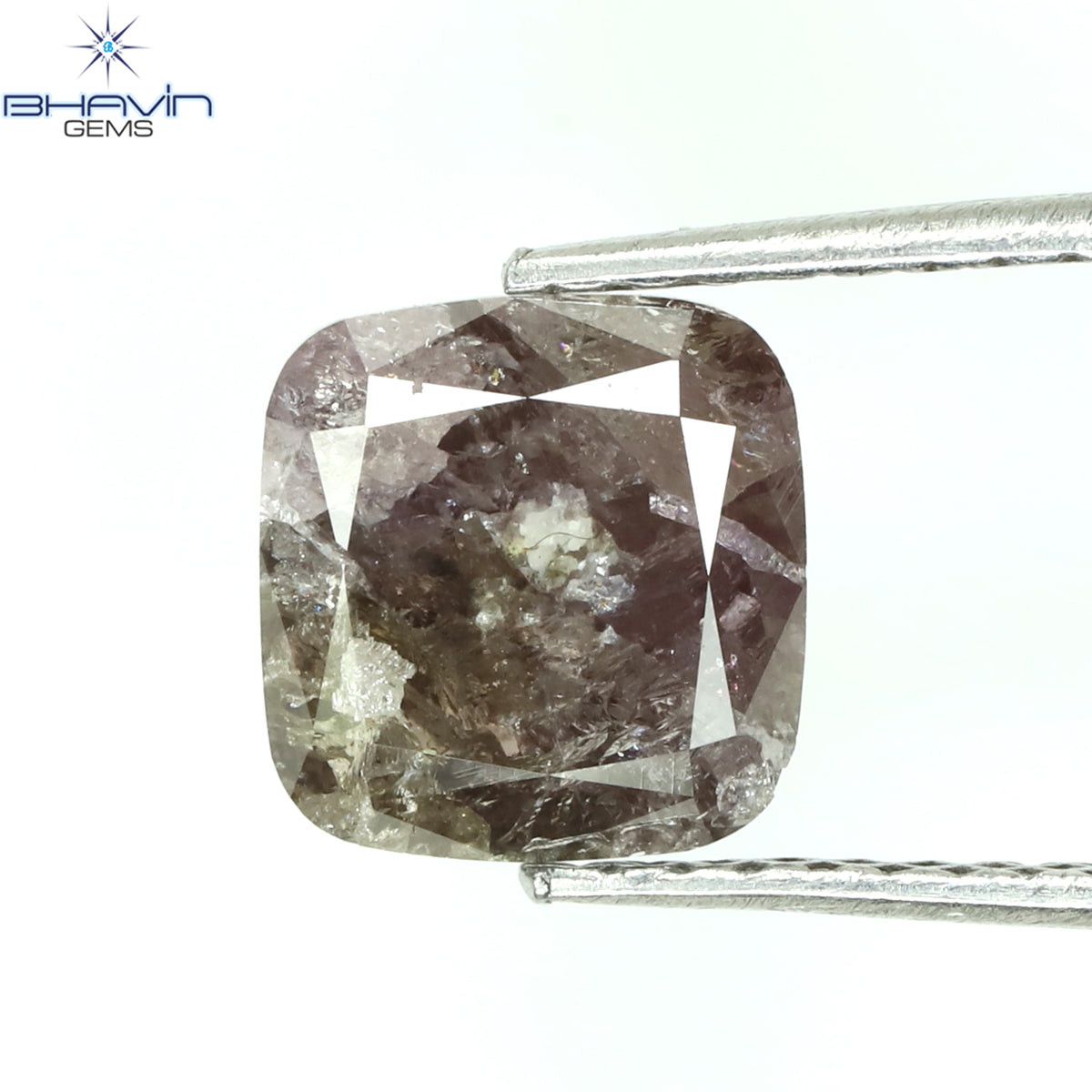 0.86 CT クッション ダイヤモンド ピンク カラー ナチュラル ルース ダイヤモンド I2 クラリティ (5.02 MM)