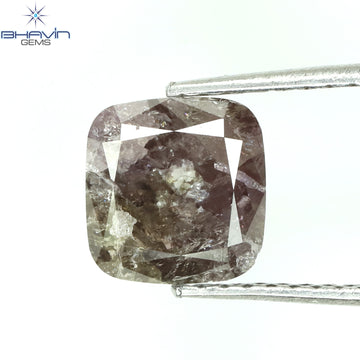 0.86 CT クッション ダイヤモンド ピンク カラー ナチュラル ルース ダイヤモンド I2 クラリティ (5.02 MM)