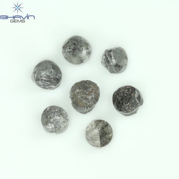 1.05 CT、ノーカット ポルキ シェイプ、天然ダイヤモンド、ブルー カラー、I3 クラリティ (5.42 MM)
