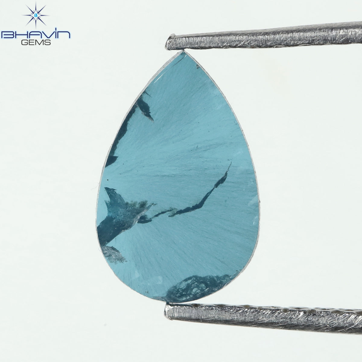 0.59 CT Natural Pear Diamond Enhanced Blue Color Clarity I1 (8.80 MM)