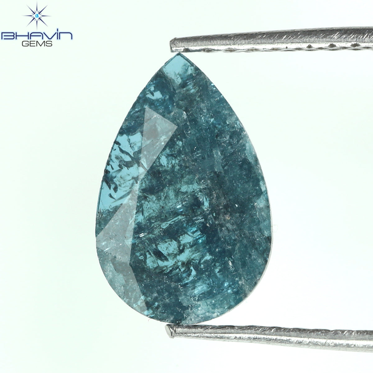 0.73 CT Natural Pear Diamond Enhanced Blue Color Clarity I3 (10.72 MM)