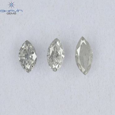 0.28 CT/3 Pcs Marquise Shape Natural Loose Diamond Salt And Pepper Color I2 Clarity (4.79 MM)