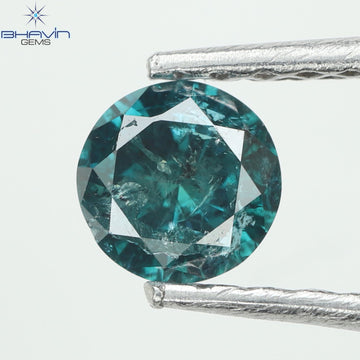 0.26 CT Natural Round Diamond Enhanced Blue Color Clarity I3 (4.14 MM)