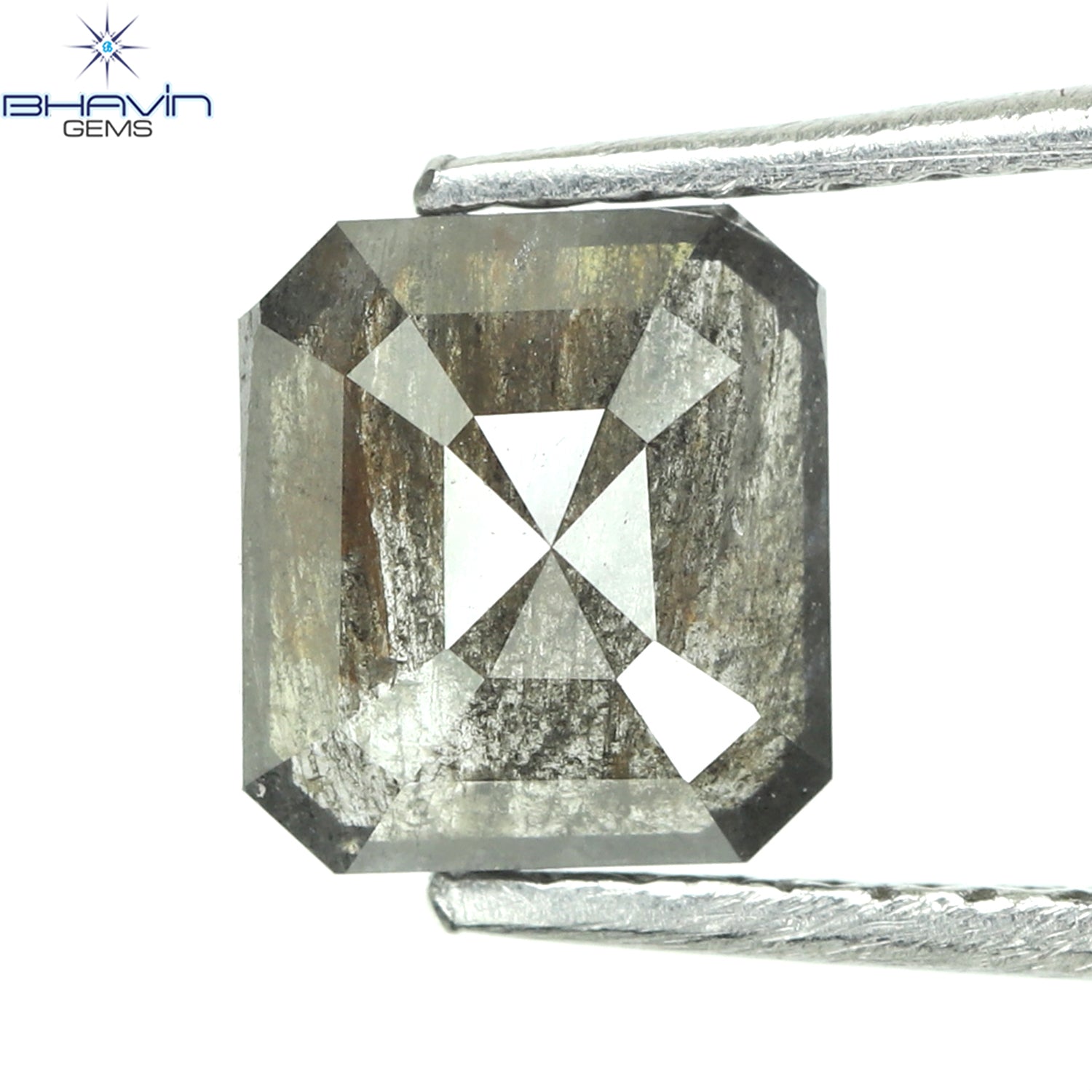 0.86 CT Square Cut Shape Natural Diamond Salt And Pepper Color I3 Clarity (6.06 MM)