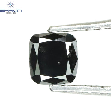 0.35 CT Cushion Shape Natural Diamond Black Color Opaque Clarity (4.08 MM)