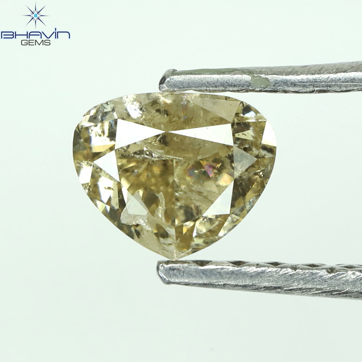 0.41 CT Natural Heart Diamond Brown Color Clarity I2 (7.42 MM)