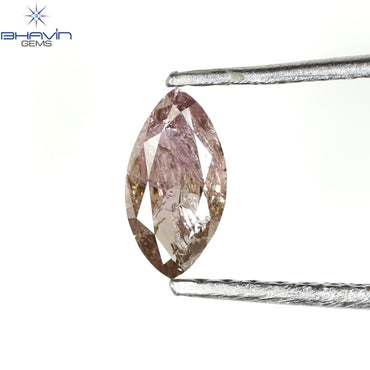 0.26 CT Marquise Shape Natural Diamond Pink Color I3 Clarity (6.50 MM)