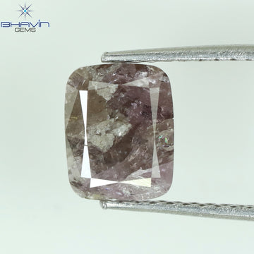 1.58 CT Natural Cushion Diamond Pink Color Clarity I3 (7.70 MM)