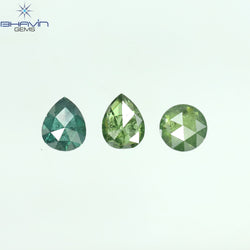 0.66 CT/3 PCS Mix Diamond Natural diamond Green Blue Diamond I3 Clarity (4.24 MM)
