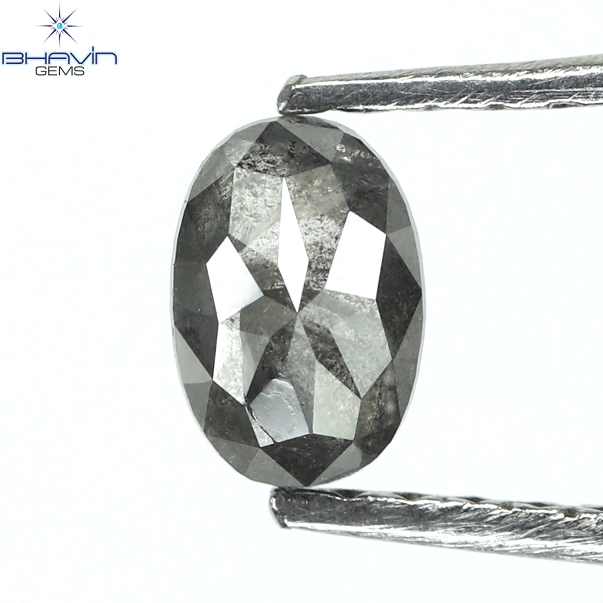 0.43 CT オーバルシェイプ ナチュラル ダイヤモンド ソルト アンド パッパー カラー I3 クラリティ (5.18 MM)