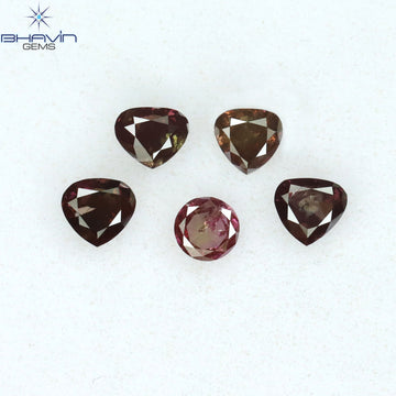 0.42 CT/4 ピース ミックス シェイプ ナチュラル ダイヤモンド ピンク カラー SI クラリティ (3.83 MM)