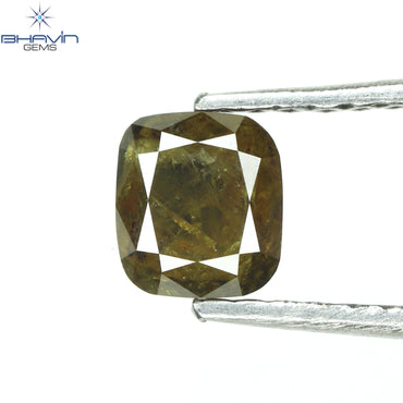 0.67 CT Cushion Diamond Natural Loose Diamond Green Yellow Color I3 Clarity (4.85 MM)