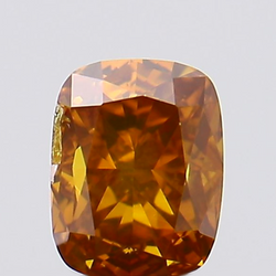 0.22 CT クッション シェイプ ナチュラル ダイヤモンド オレンジ色 SI1 クラリティ (3.67 MM)