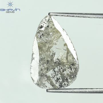 1.07 CT Slice Natural Diamond Salt And Pepper Color Clarity I3 (12.15 MM)
