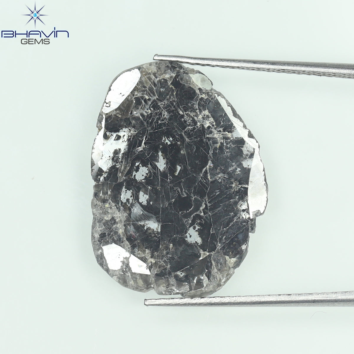 5.84 CT Natural Slice Diamond Salt And Pepper Color Clarity I3 (20.50 MM)