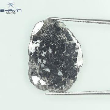 5.84 CT Natural Slice Diamond Salt And Pepper Color Clarity I3 (20.50 MM)