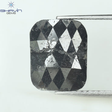 3.56 CT クッション シェイプ ナチュラル ダイヤモンド ブラック カラー I3 クラリティ (11.36 MM)