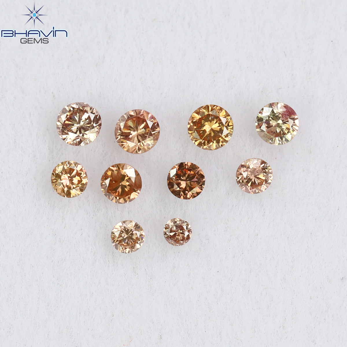 0.18 CT/10 個 ラウンド シェイプ ナチュラル ルース ダイヤモンド ピンク カラー SI クラリティ (1.90 MM)