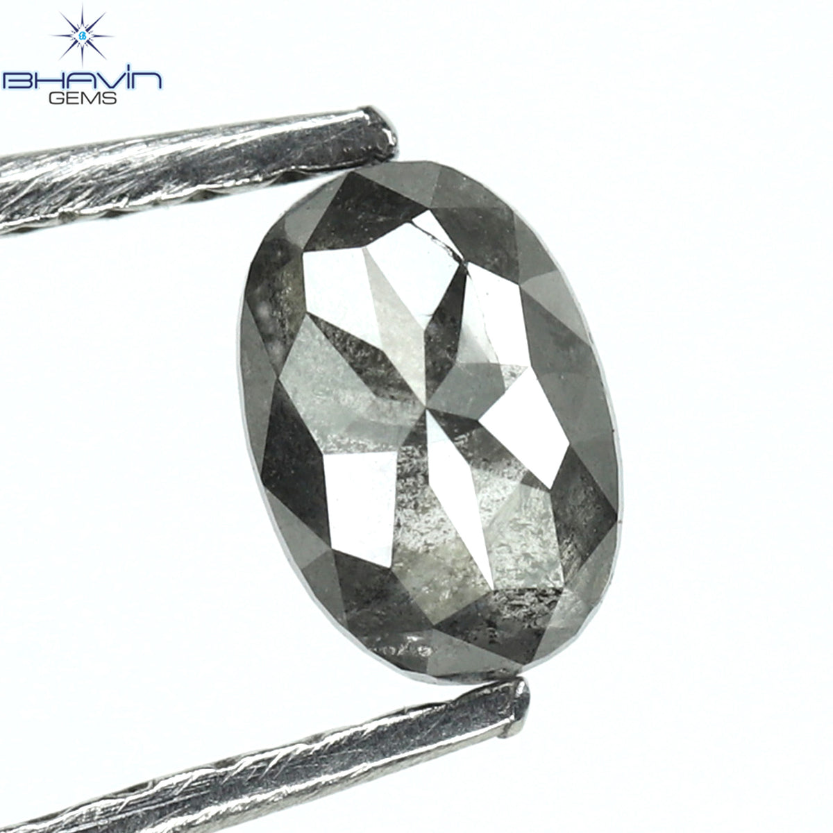 0.43 CT オーバルシェイプ ナチュラル ダイヤモンド ソルト アンド パッパー カラー I3 クラリティ (5.18 MM)