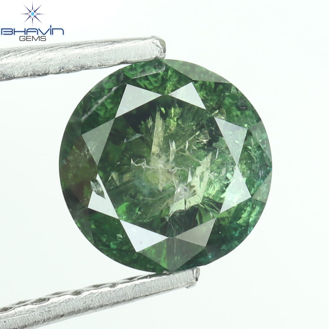 0.57 CT ラウンド ダイヤモンド 天然ダイヤモンド グリーン カラー I3 クラリティ (5.20 MM)
