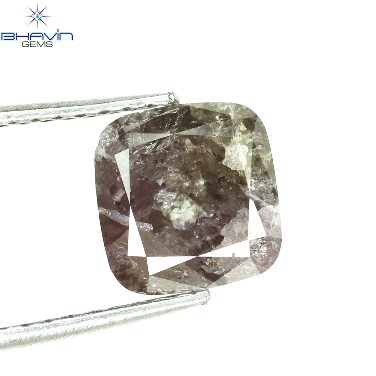 0.86 CT クッション ダイヤモンド ピンク カラー ナチュラル ルース ダイヤモンド I2 クラリティ (5.02 MM)