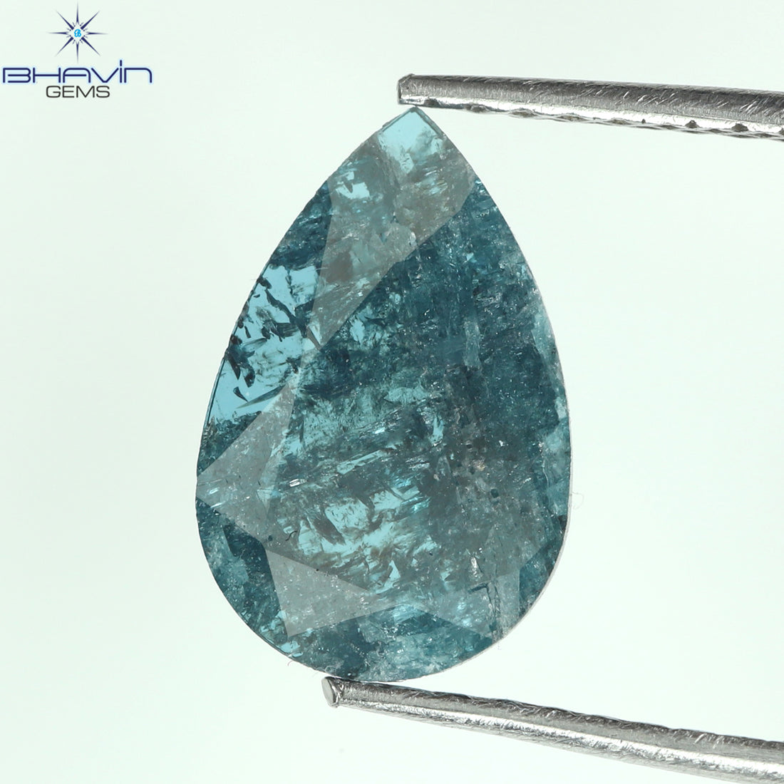 0.73 CT Natural Pear Diamond Enhanced Blue Color Clarity I3 (10.72 MM)