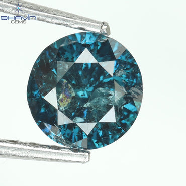 0.45 CT Round Diamond Natural Diamond Blue Color I3 Clarity (4.86 MM)