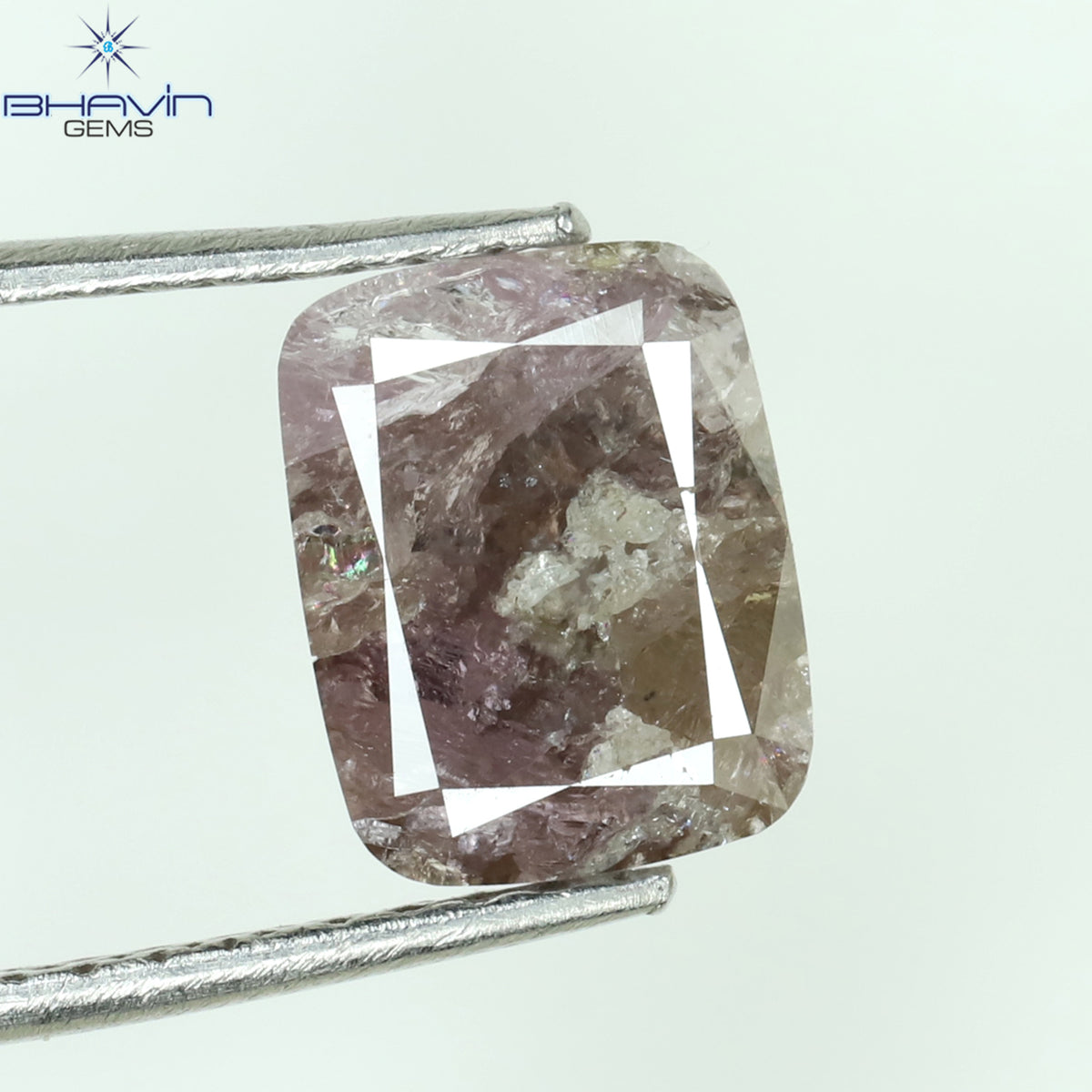1.58 CT Natural Cushion Diamond Pink Color Clarity I3 (7.70 MM)