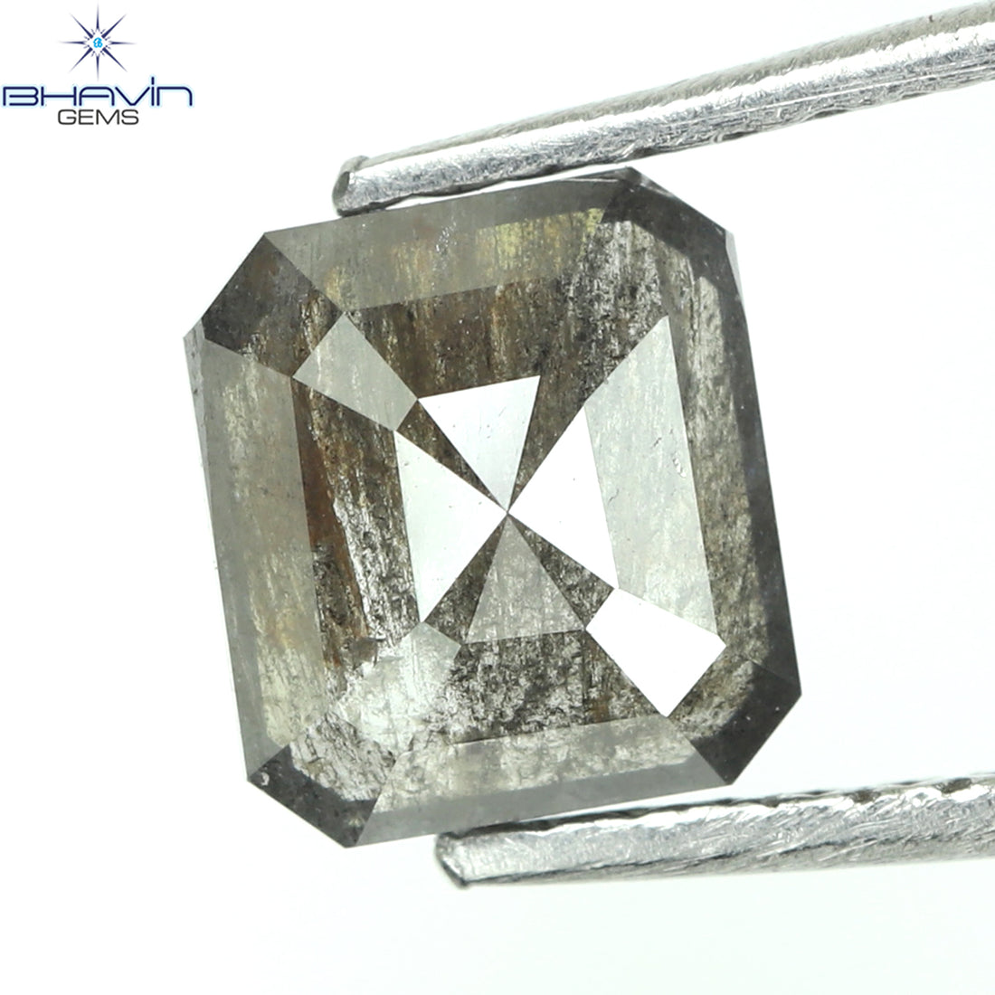 0.86 CT Natural Square Cut Diamond Salt And Pepper Color Clarity I3 (6.06 MM)