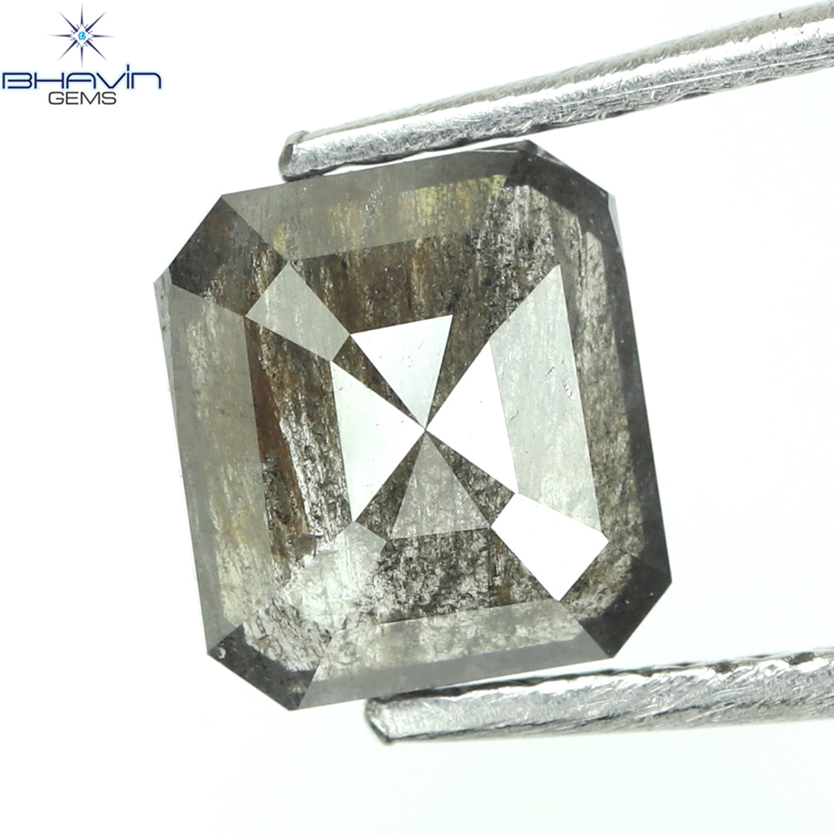 0.86 CT Natural Square Cut Diamond Salt And Pepper Color Clarity I3 (6.06 MM)