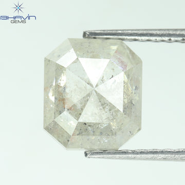 1.41 CT Square Emerald Diamond White Salt and Pepper Color Clarity I3 (7.20 MM)