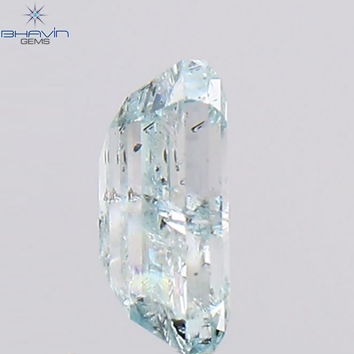 1.01 CT Natural Emerald Diamond Enhanced Greenish Blue Color Clarity I2 (6.60 MM)