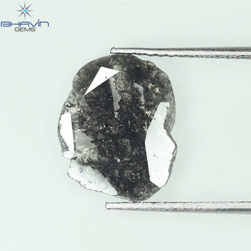 1.69 CT Slice Natural Diamond Salt And Pepper Color Clarity I3 (12.46 MM)