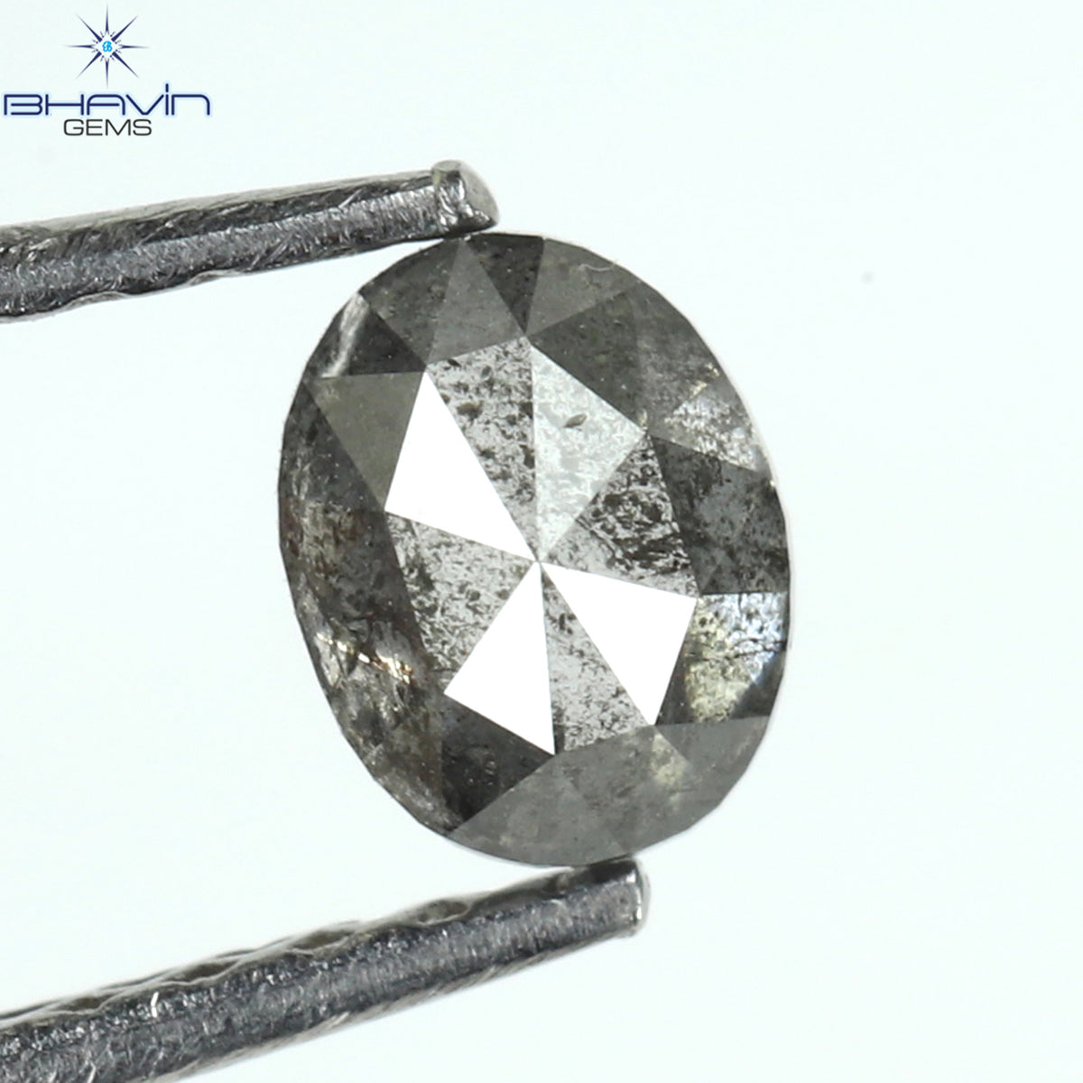 0.36 CT Natural Oval Diamond Salt And Pepper Color Clarity I3 (4.66 MM)