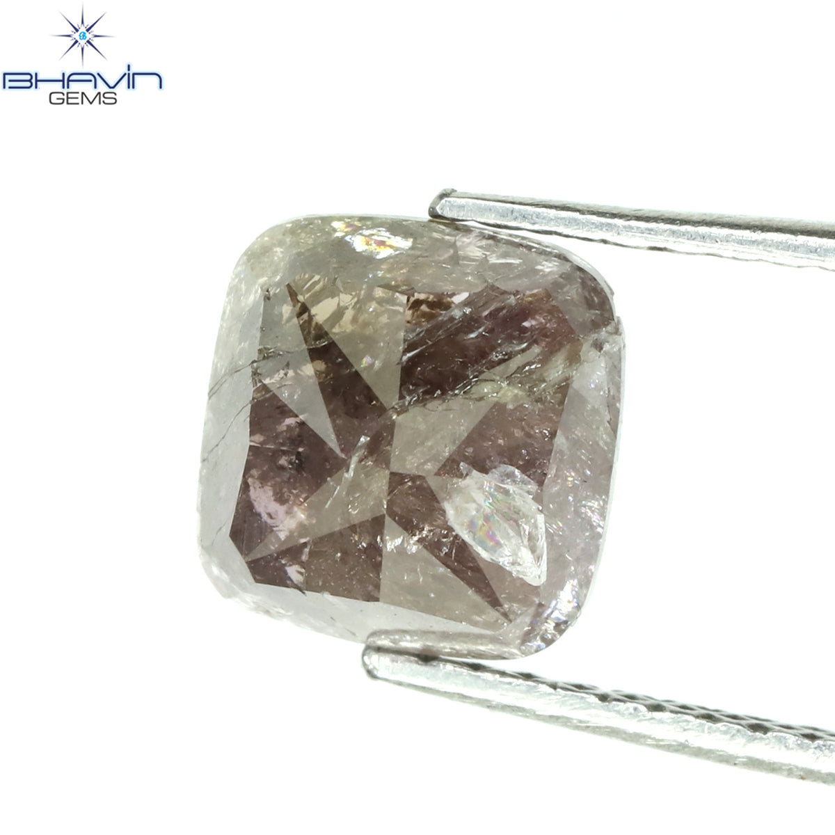 0.86 CT クッション ダイヤモンド ピンク カラー ナチュラル ルース ダイヤモンド I2 クラリティ (5.02 MM)