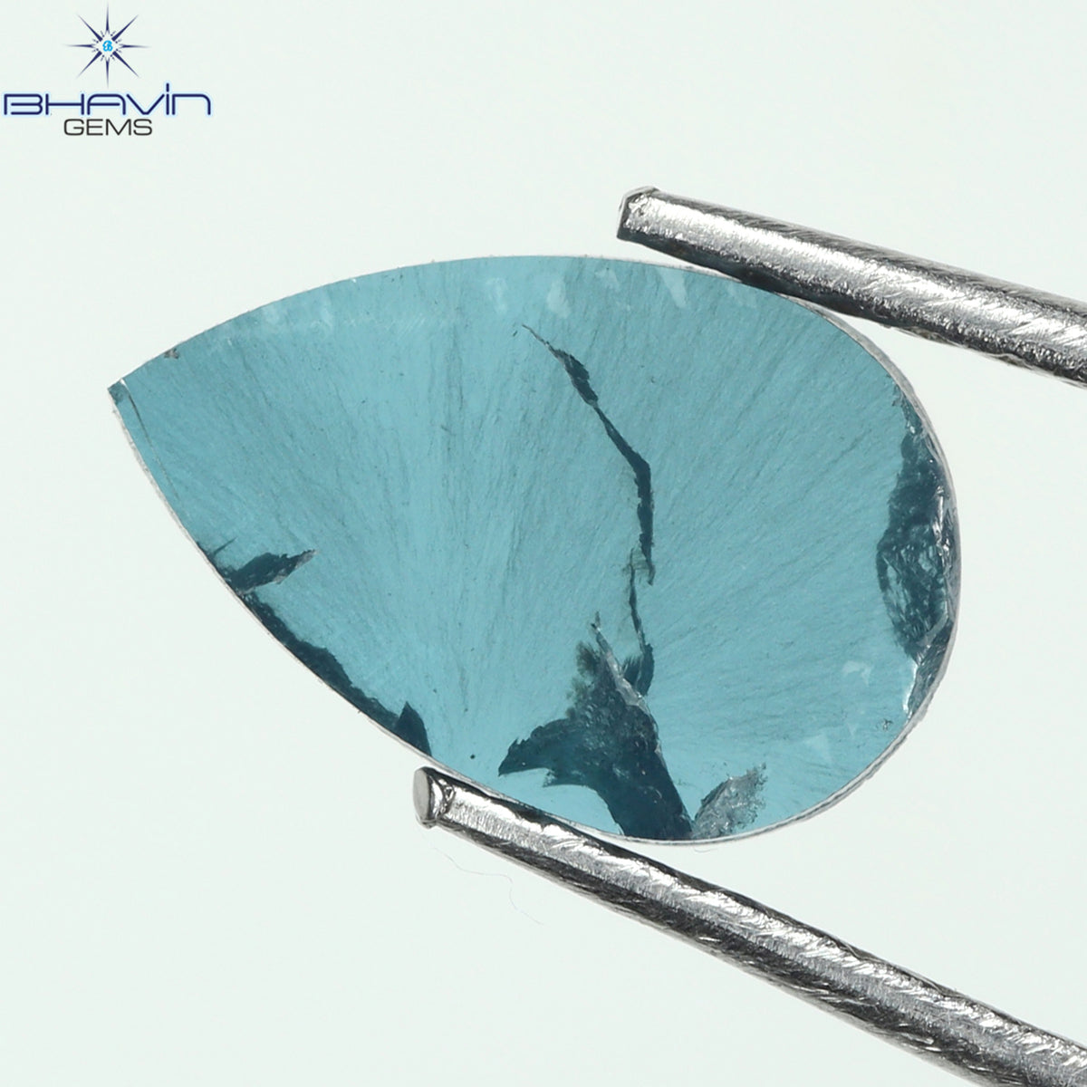 0.59 CT Natural Pear Diamond Enhanced Blue Color Clarity I1 (8.80 MM)