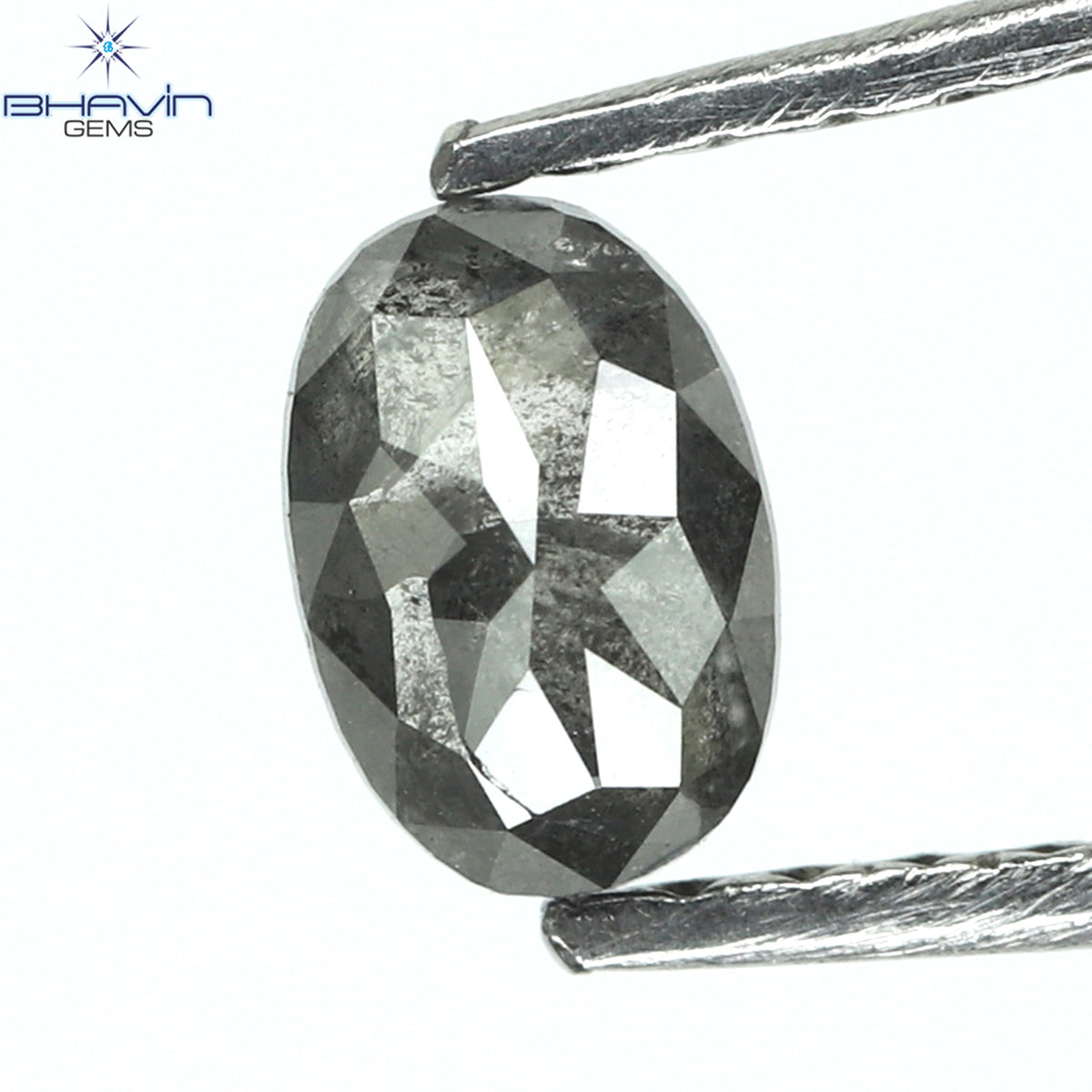0.43 CT オーバルシェイプ ナチュラル ダイヤモンド ソルト アンド パッパー カラー I3 クラリティ (5.18 MM)