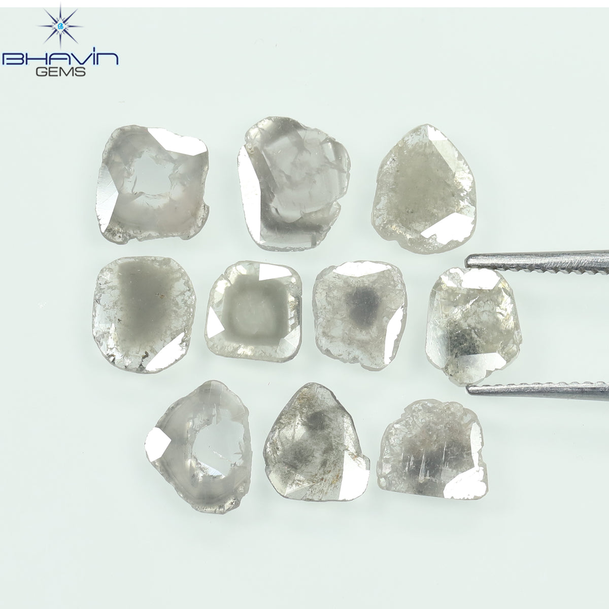 2.65 CT (10 Pcs) Slice Diamond Salt And Pepper Color Clarity I3 (6.90 MM)