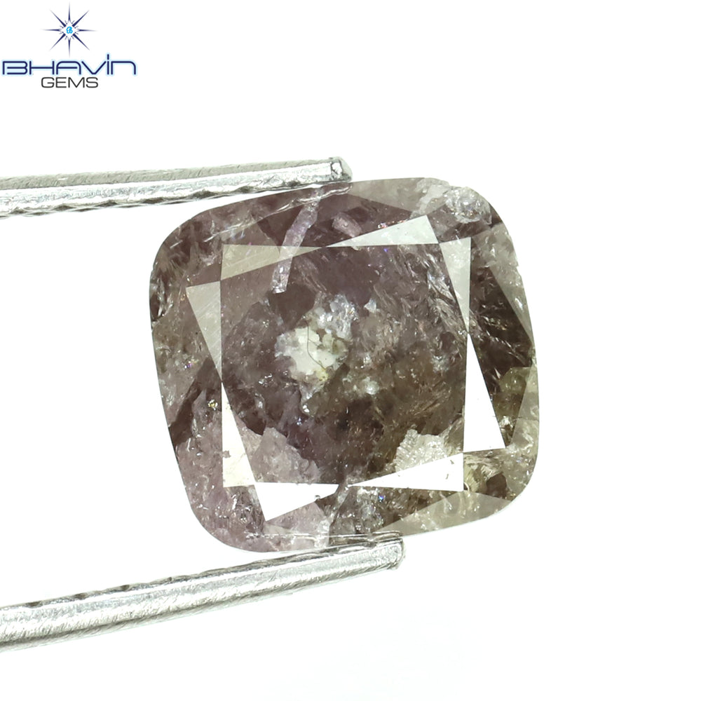 2.04 CT Cushion Diamond Pink Color Natural Loose Diamond I3 Clarity (7.35 MM)