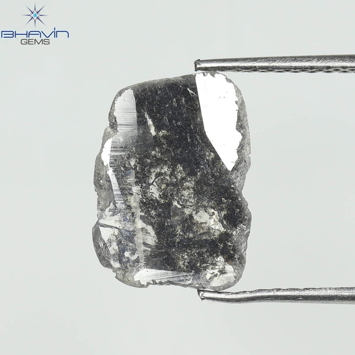 1.45 CT Slice Natural Diamond Salt And Pepper Color Clarity I3 (12.20 MM)