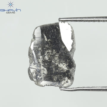1.45 CT Slice Natural Diamond Salt And Pepper Color Clarity I3 (12.20 MM)
