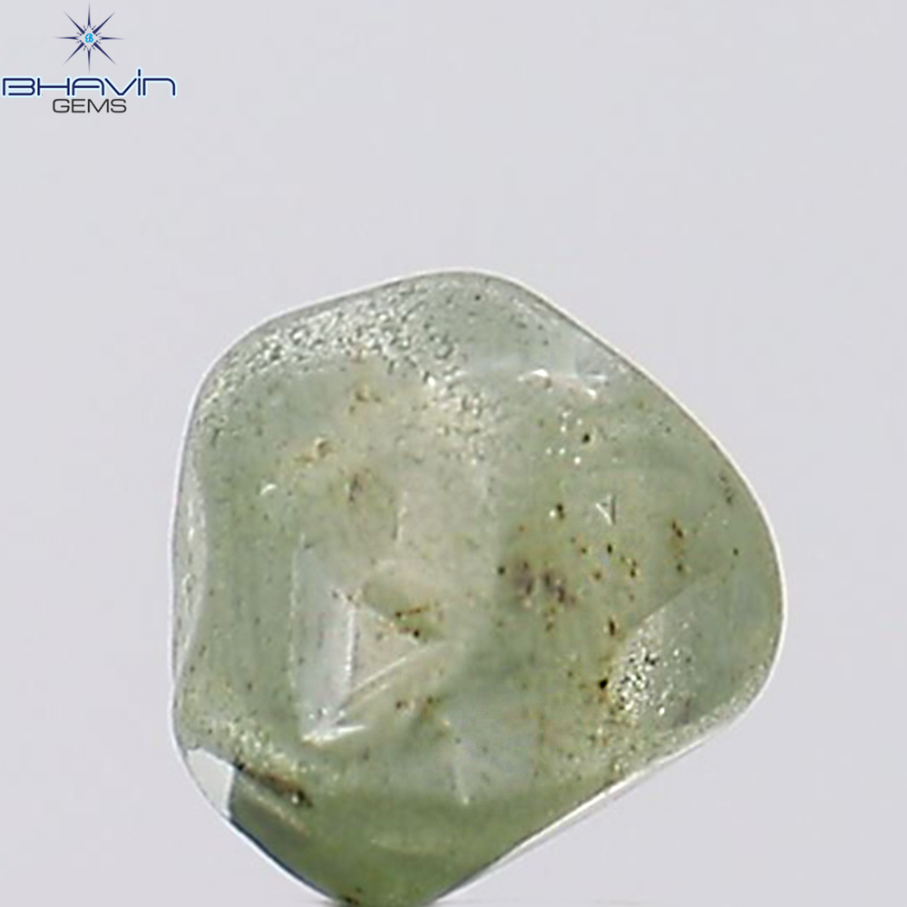 0.91 CT Rough Natural Diamond Enhanced Greenish Blue Color Clarity VS2 (5.03 MM)