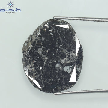 6.38 CT Slice Natural Diamond Salt And Pepper Color Clarity I3 (22.00 MM)