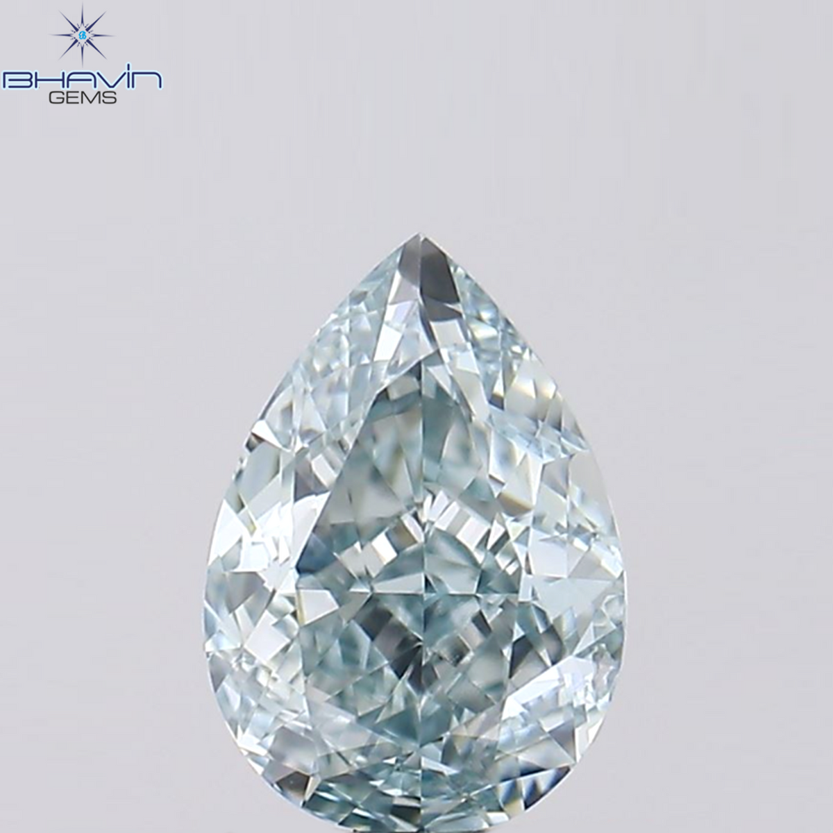 1.02 CT Natural Pear Diamond Enhanced Greenish Blue Color Clarity VS2 (7.52 MM)