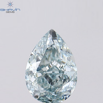 1.02 CT Natural Pear Diamond Enhanced Greenish Blue Color Clarity VS2 (7.52 MM)