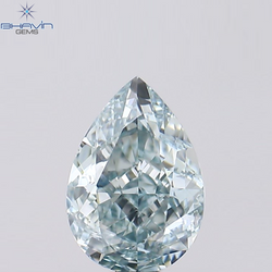 1.02 CT Pear Shape Natural Diamond Greenish Blue Color VS2 Clarity (7.52 MM)